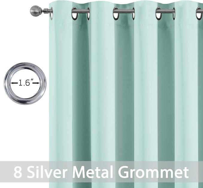 Yakamok Room Darkening Curtains 52x90 inch Length Aqua-Living Room | 2 panels - Image 2