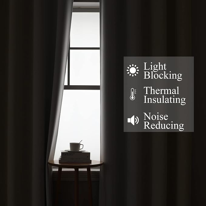 Beige and Greyish White Ombre Blackout Curtains Living Room 96 Inches Long | - Image 3