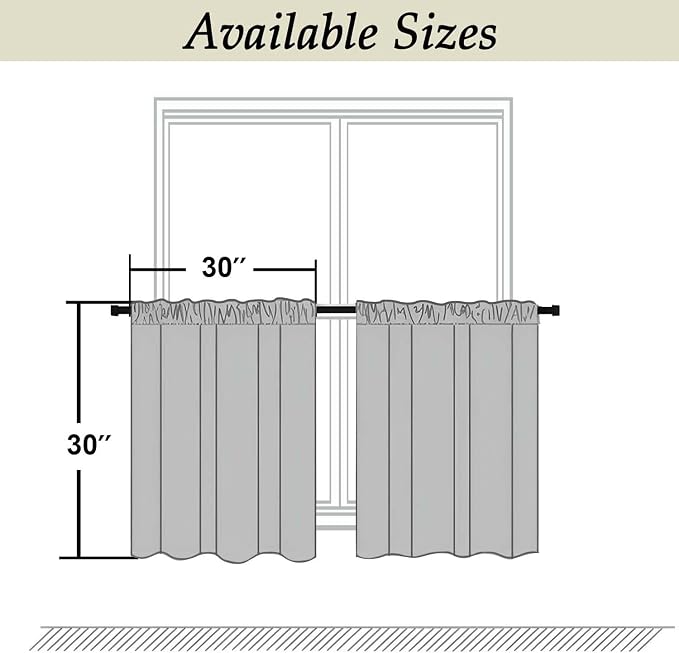 Simplebrand Ava Navy Blue Short 30 Inches Blackout Curtain 2 Panels Set - Image 2