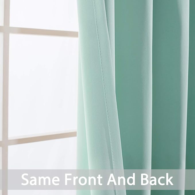 Yakamok Room Darkening Curtains 52x90 inch Length Aqua-Living Room | 2 panels - Image 3