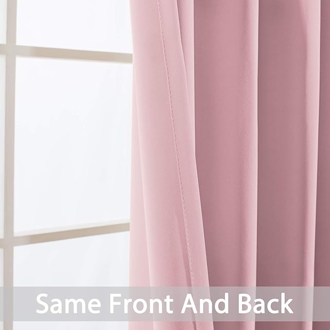 Yakamok Room Darkening Curtains 52x84 inch Long Pink-Living Room | 2 panels - Image 6
