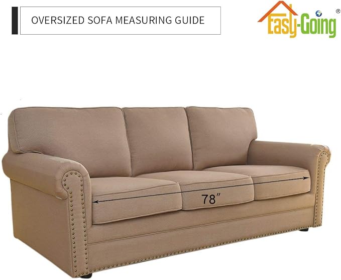 Easy-Going Stretch Oversized Sofa Couch Slipcover Washable Peacock Blue | - Image 7