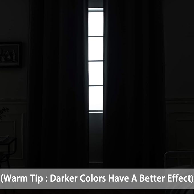 Yakamok Room Darkening Curtains 52x84 inch Length Dark Green-Living Room | 2 - Image 2