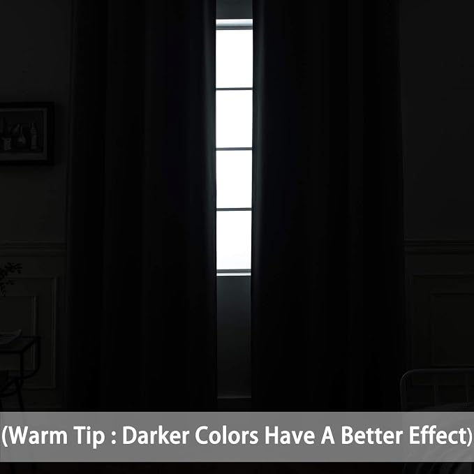 Yakamok Room Darkening Curtains 52x96 inch Length Burgundy Red-Living Room | 2 - Image 3