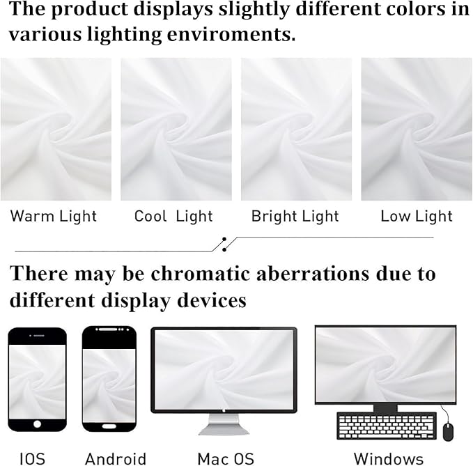 White Sheer Curtains 108 Inches Long 2 Panels, Solid Airy Voile Extra Wide - Image 5