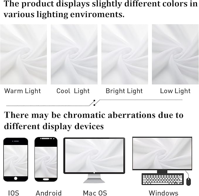 White Sheer Curtains 68 Inch Length 2 Pcs, Voile Dual Rod Pocket Living Room - Image 8