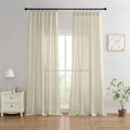 Joydeco Linen Curtains 108 Inch Length 2 Panels Set, Light Filtering Curtains by JOYDECO