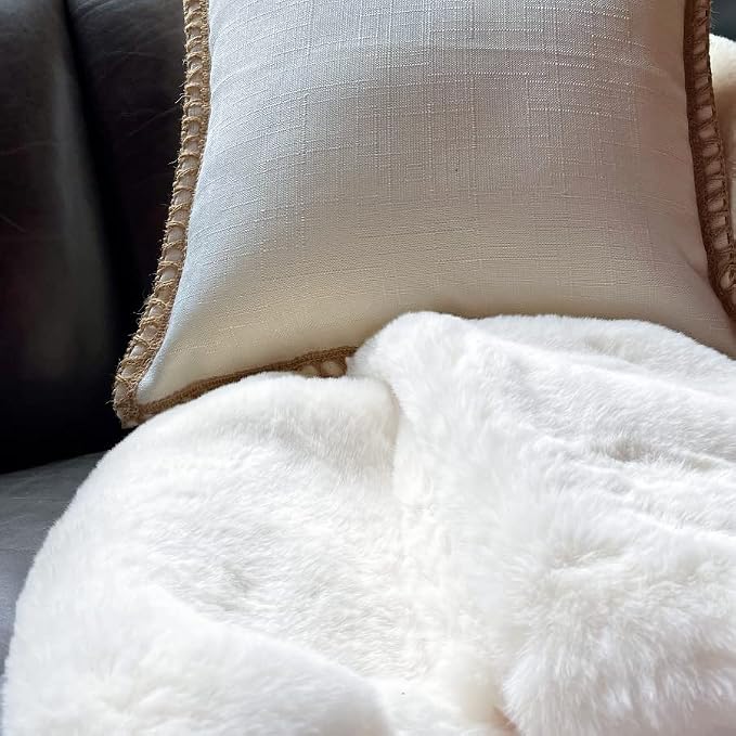 ORINOVA White Washable Furry Area Rug Runner Faux Bunny Fuzzy Fur Rugs - Image 4