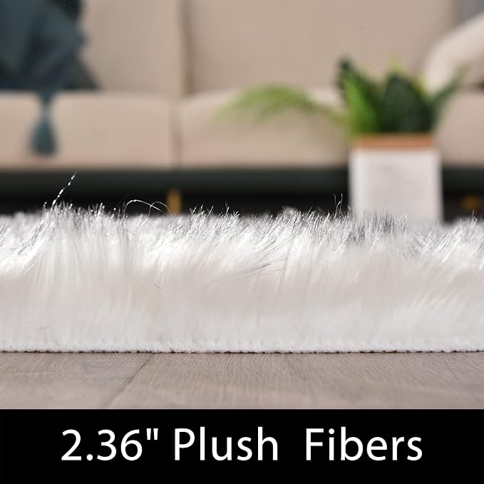 Latepis Circle Rugs 6.7ft for Living Room White - Image 3