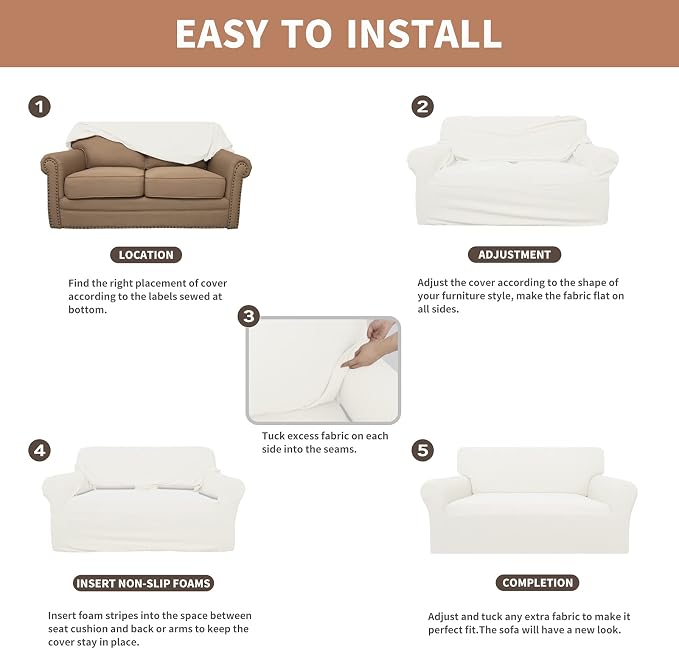 Easy-Going 100% Waterproof Oversized Loveseat Cover, Couch Cover - Image 5