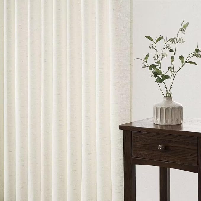 Topfinel Natural Pinch Pleated Linen Curtains 84 Inch Length 2 Panels - Image 5
