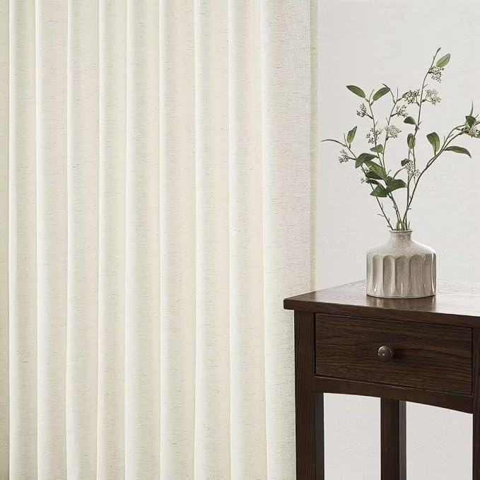 Topfinel 105 Inch Curtains 1 Panels Set, Two Packs Pinch Pleat Back Tab Linen - Image 5