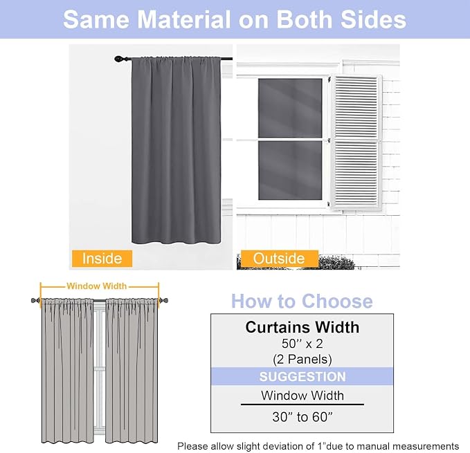 Simplebrand Grey Blackout Curtains - Image 9