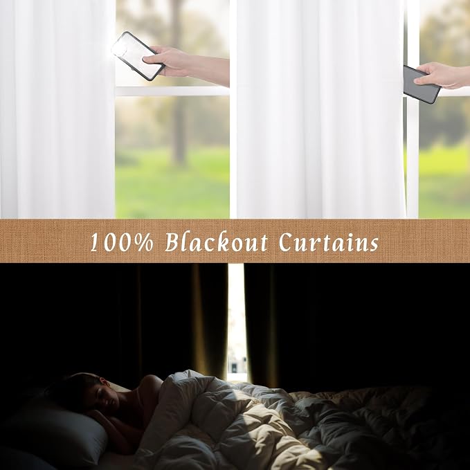 40 Inch Length Short White Linen Curtains - Image 3