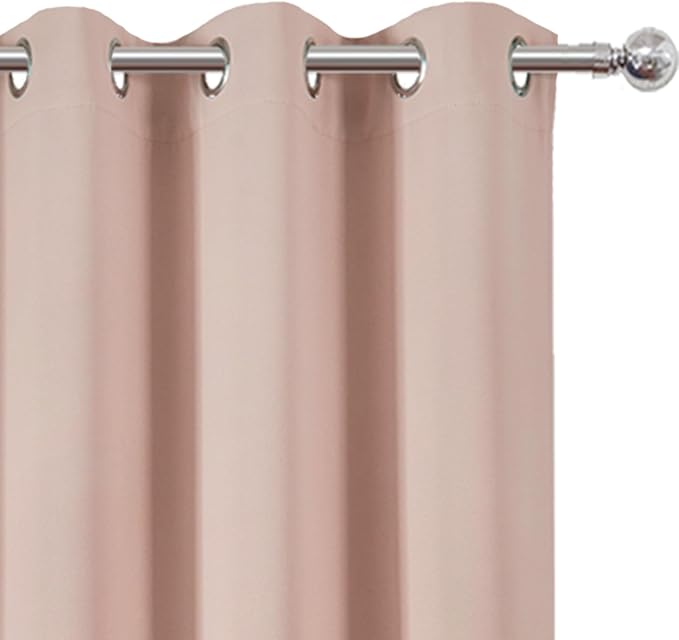 Blush Thermal Blackout Curtains/38 x 63 Inch/Set of 2 Panels Room Darkening - Image 6
