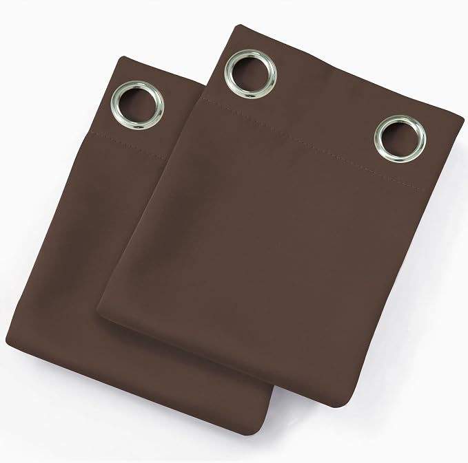 Blackout Curtains 52 x 90 Inch Long Chocolate Curtains Set of 2 Panels Room - Image 9