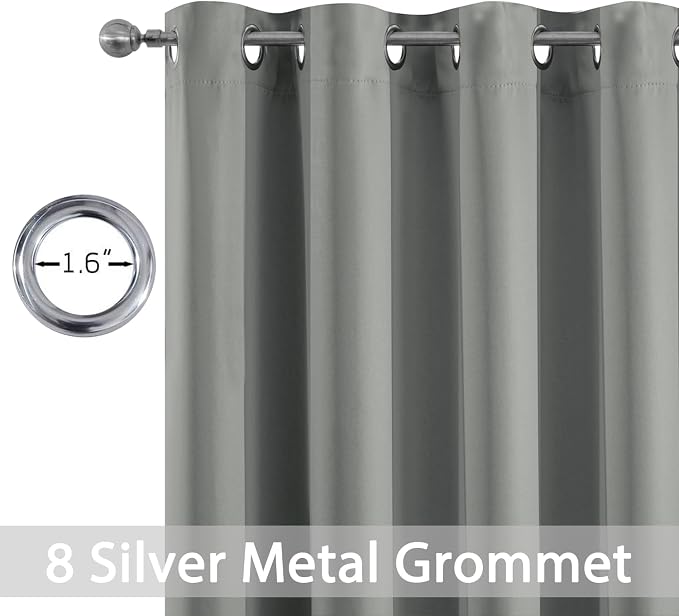 Yakamok Room Darkening Curtains 52x84 inch Length Dove Grey-Living Room | 2 - Image 2