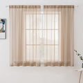 MIULEE 2 Panels Sheer Curtains for Living Room 54 X 63 Inches Brown | Window by MIULEE