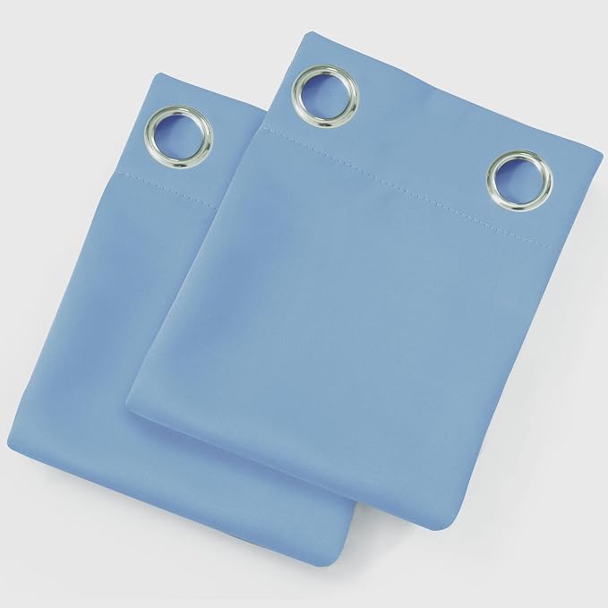 Blackout Curtains 52 x 120 Inch Long Sky Blue Curtains Set of 2 Panels Room - Image 9