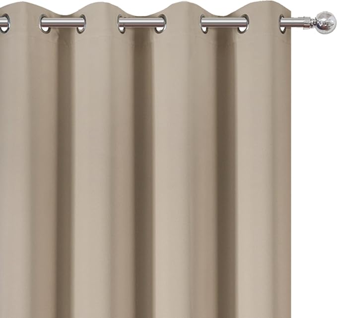 Blackout Curtains 66 x 95 inch/Khaki Curtains Set of 2 Panels/Thermal Insulated - Image 6