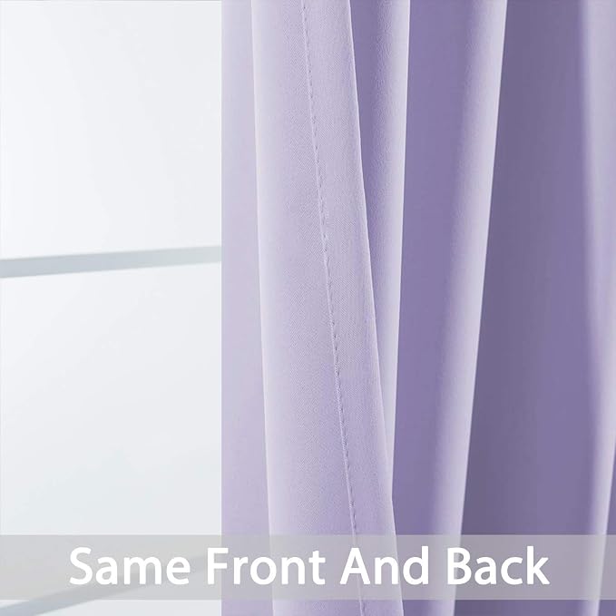 Yakamok Room Darkening Curtains 52x72 inch Length Lilac-Living Room | 2 panels - Image 6