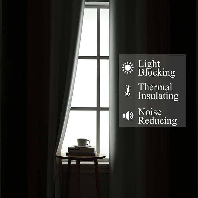 Brown and Greyish White Blackout Curtains 52Wx96L 2 Panels | Ombre Curtains - Image 3