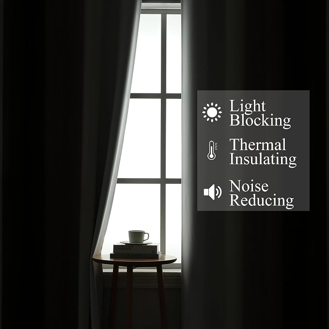 Brown and Greyish White Blackout Curtains 52Wx54L 2 Panels | Ombre Curtains - Image 3