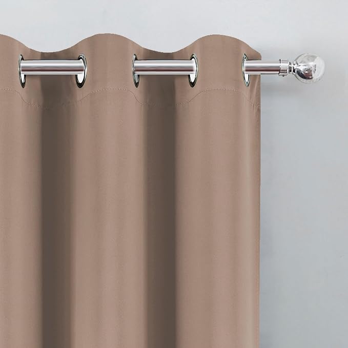 Blackout Curtains 52 x 120 Inch Long Cappuccino Curtains Set of 2 Panels Room - Image 6