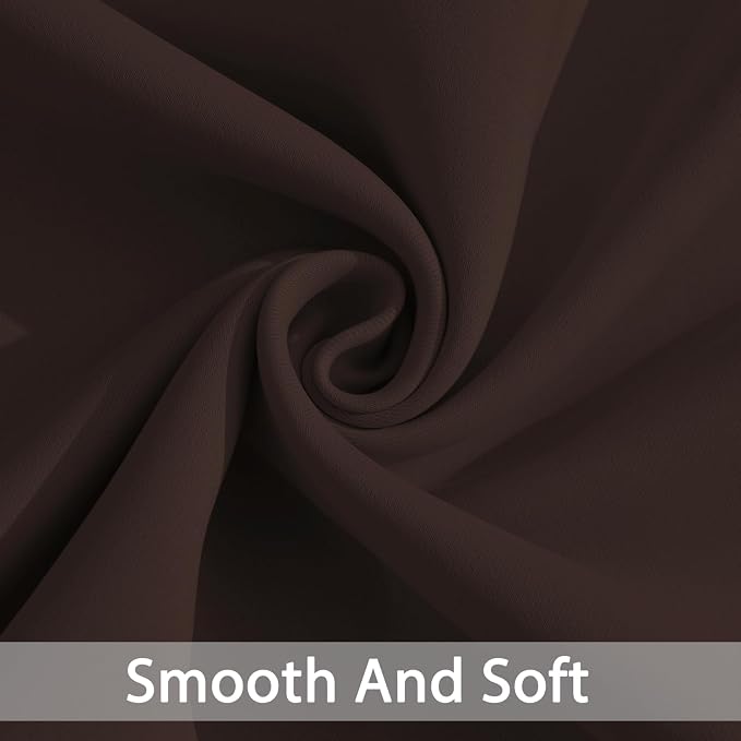 Yakamok Room Darkening Curtains 52x63 inch Long Chocolate Brown-Living Room | 2 - Image 5