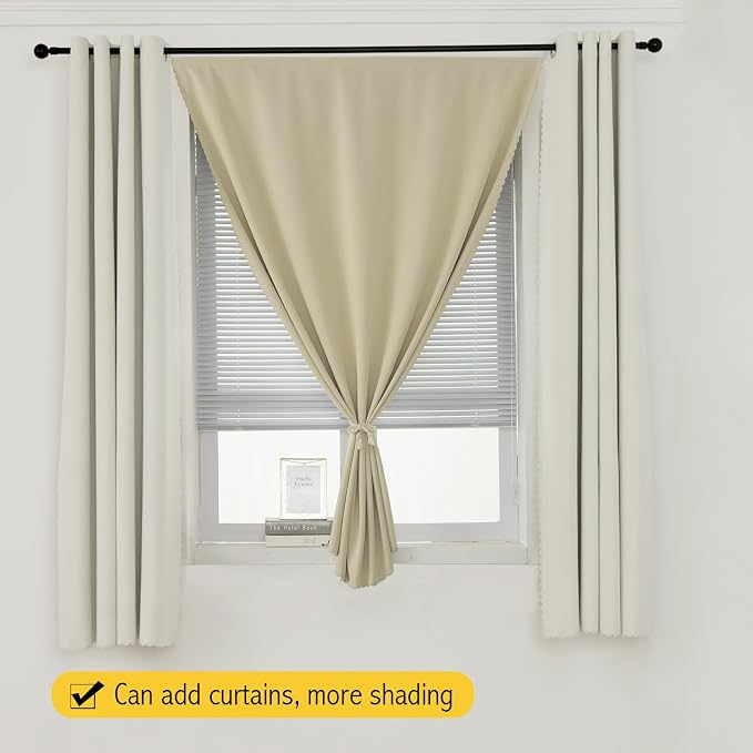 Blackout Curtains with Self Adhesive Tape No Rod No Drill Easy Install Window - Image 8