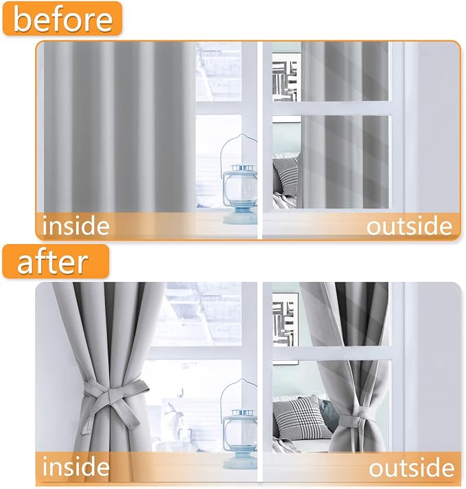 Grommet Blackout Curtains for Bedroom, 70 x 63 Inches, Window Drapes Living - Image 4