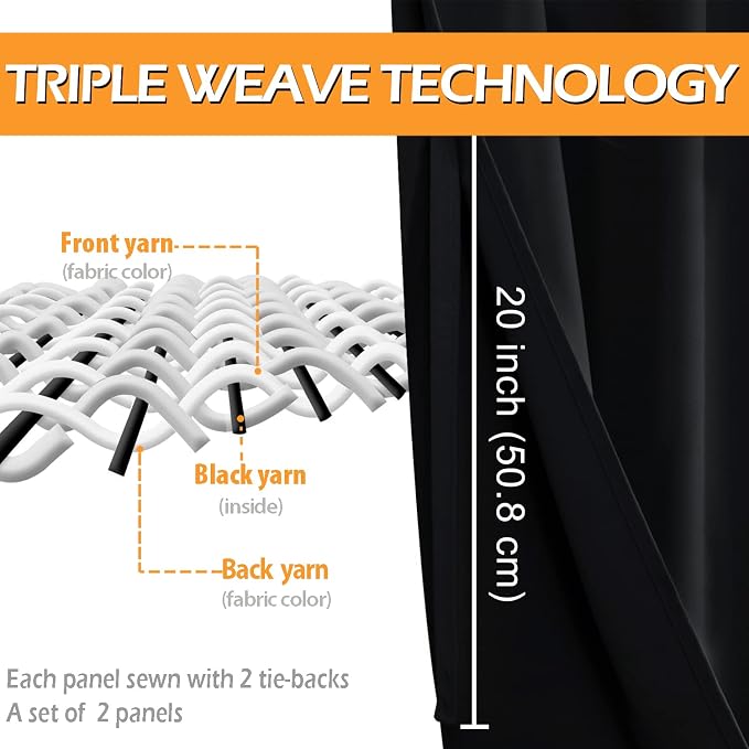 RV Blackout Curtains for Bedroom, 52 x 36 Inches Long - Image 3