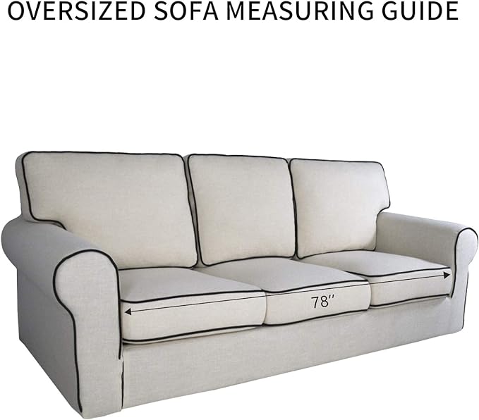 PureFit Stretch Oversized Couch Covers Fleece Sofa Slipcovers Camel | 1-Piece - Image 6
