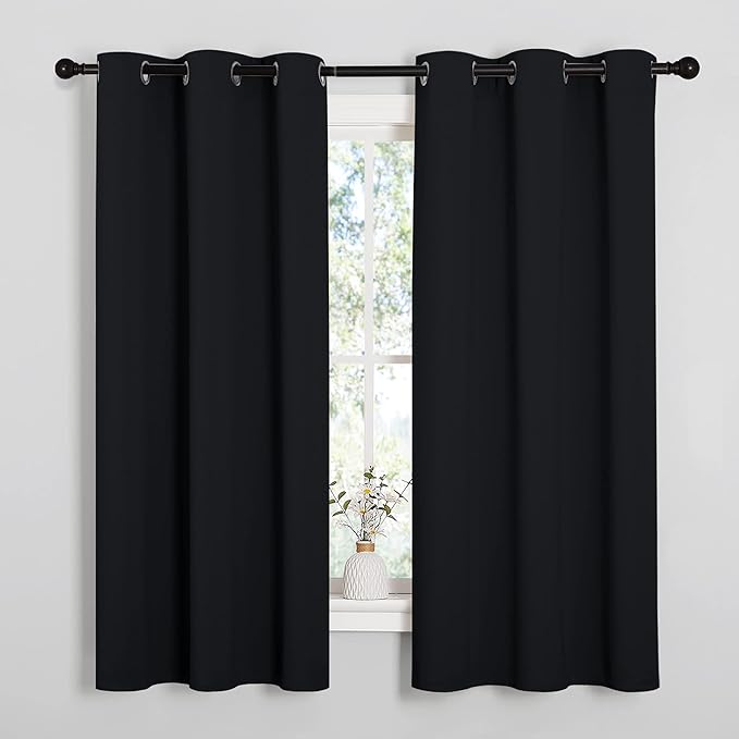 NICETOWN Halloween Pitch Black Solid Thermal Insulated Grommet Blackout - Image 2
