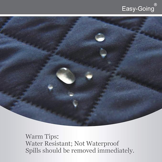Easy-Going Reversible Couch Cover, Recliner 19 in, Dark Blue/Light Blue | - Image 3