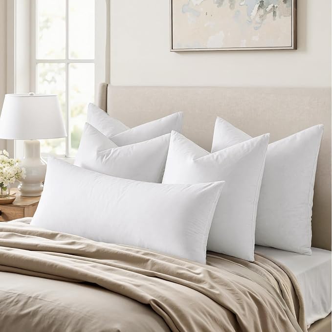 MIULEE Feather Euro Pillow Insert 26x26, Throw Pillow - Image 3