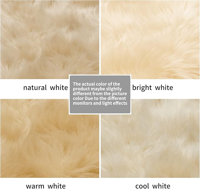 SERISSA Faux Sheepskin Fur Area Rug Beige Fur Chair Cover Seat Pad Small Fuzzy - Image 6