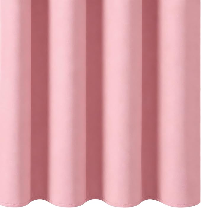 Blackout Curtains 52 x 63 inch/Pink Curtains Set of 2 Panels/Thermal Insulated - Image 8