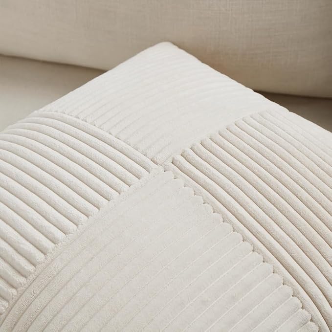 Fancy Homi 2 Packs Cream Lumbar Decorative Throw Pillow Covers 16x28 Inch - Image 4