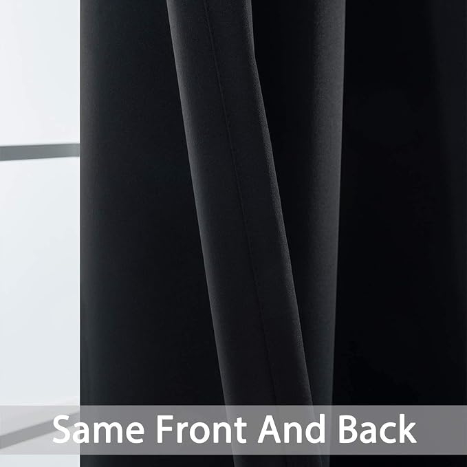 Yakamok Room Darkening Curtains 52x108 inch Length Black-Living Room | 2 panels - Image 5
