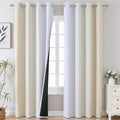 Beige and Greyish White Ombre Blackout Curtains Living Room 96 Inches Long | by ESTELARTEXTILER
