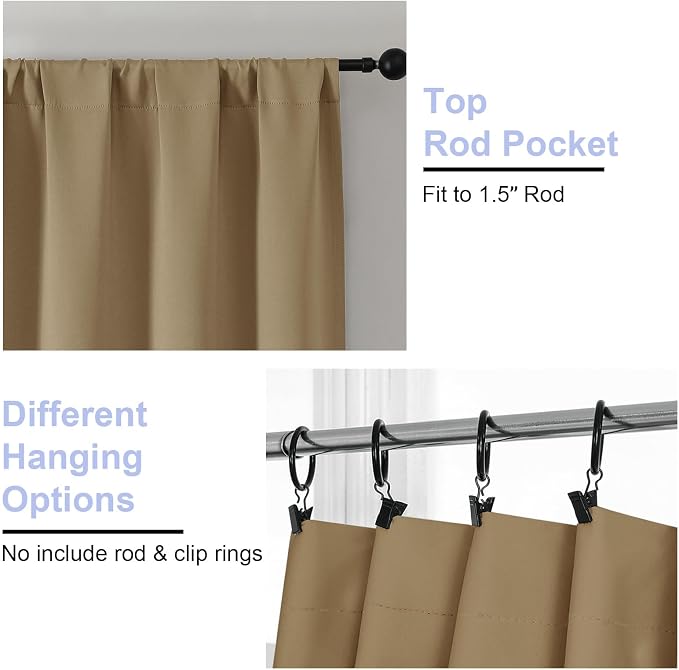 Simplebrand Ava Taupe Blackout Curtains - Image 4