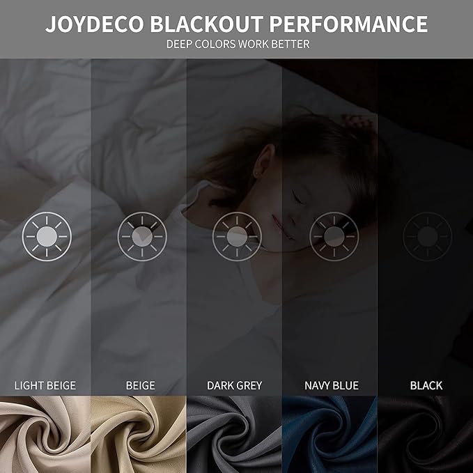 Joydeco Blackout Curtains 72 Inch Length 2 Panels Set, Thermal Insulated Long - Image 7