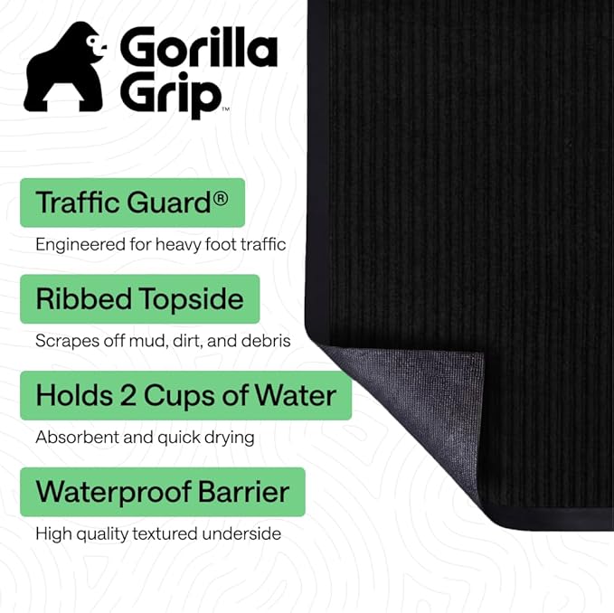 GORILLA GRIP Waterproof Traffic Guard Door Mat, Indoor and Outdoor Heavy Duty - Image 2