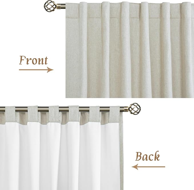 Stone 100% Blackout Linen Curtains 72 Inch - Image 9