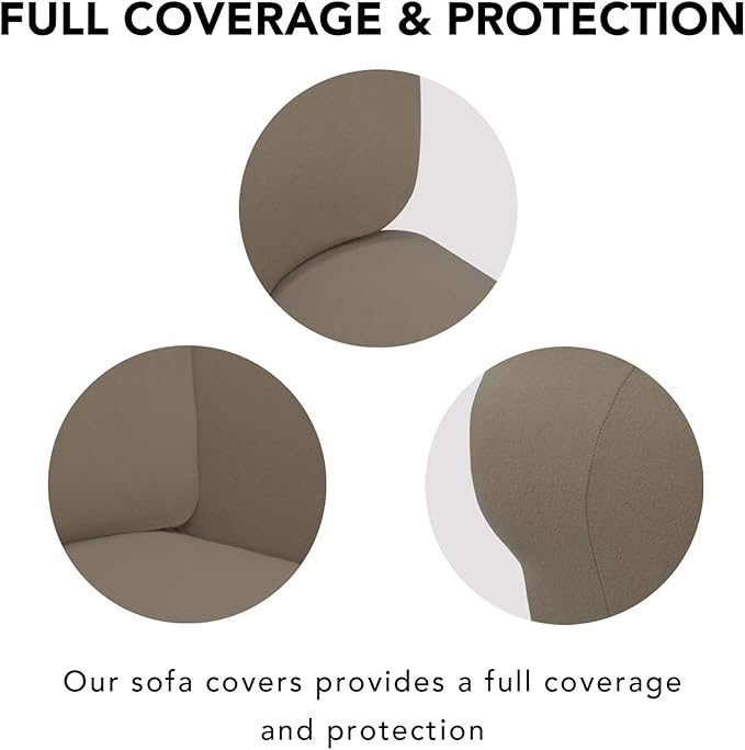 PureFit Stretch Couch Covers for Sofa Large Sofa Slipcovers Natural | 1-Piece - Image 3