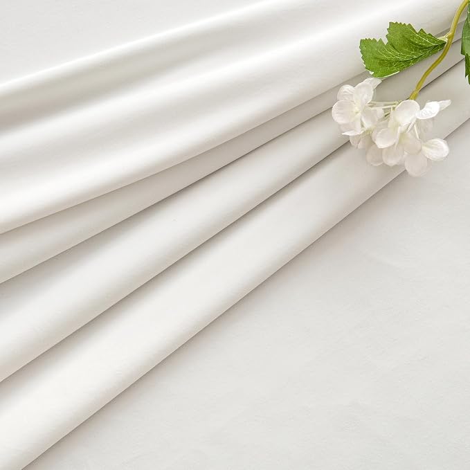 MIULEE Velvet Curtains 50W x 100L 2 Panels Ivory Blackout Curtains | Luxury - Image 7