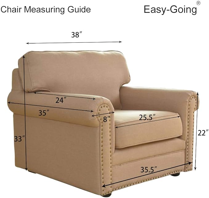 Easy-Going Reversible Couch Cover, Small Chair, Light Gray/Light Gray | Machine - Image 7