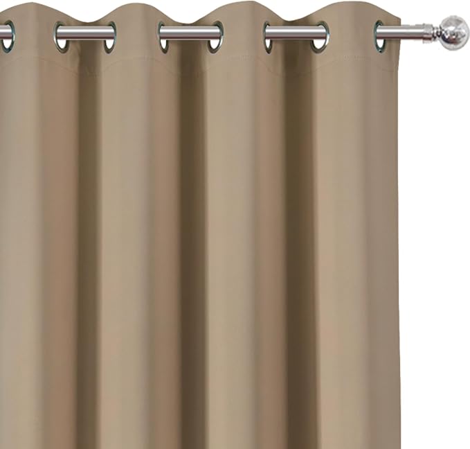 Natural Blackout Curtains 66 x 63 Inch Length/Set of 2 Curtain Panels/Thermal - Image 5