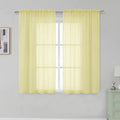 Simplebrand Light Yellow Short Sheer Curtains 45 Inch Length by Simplebrand
